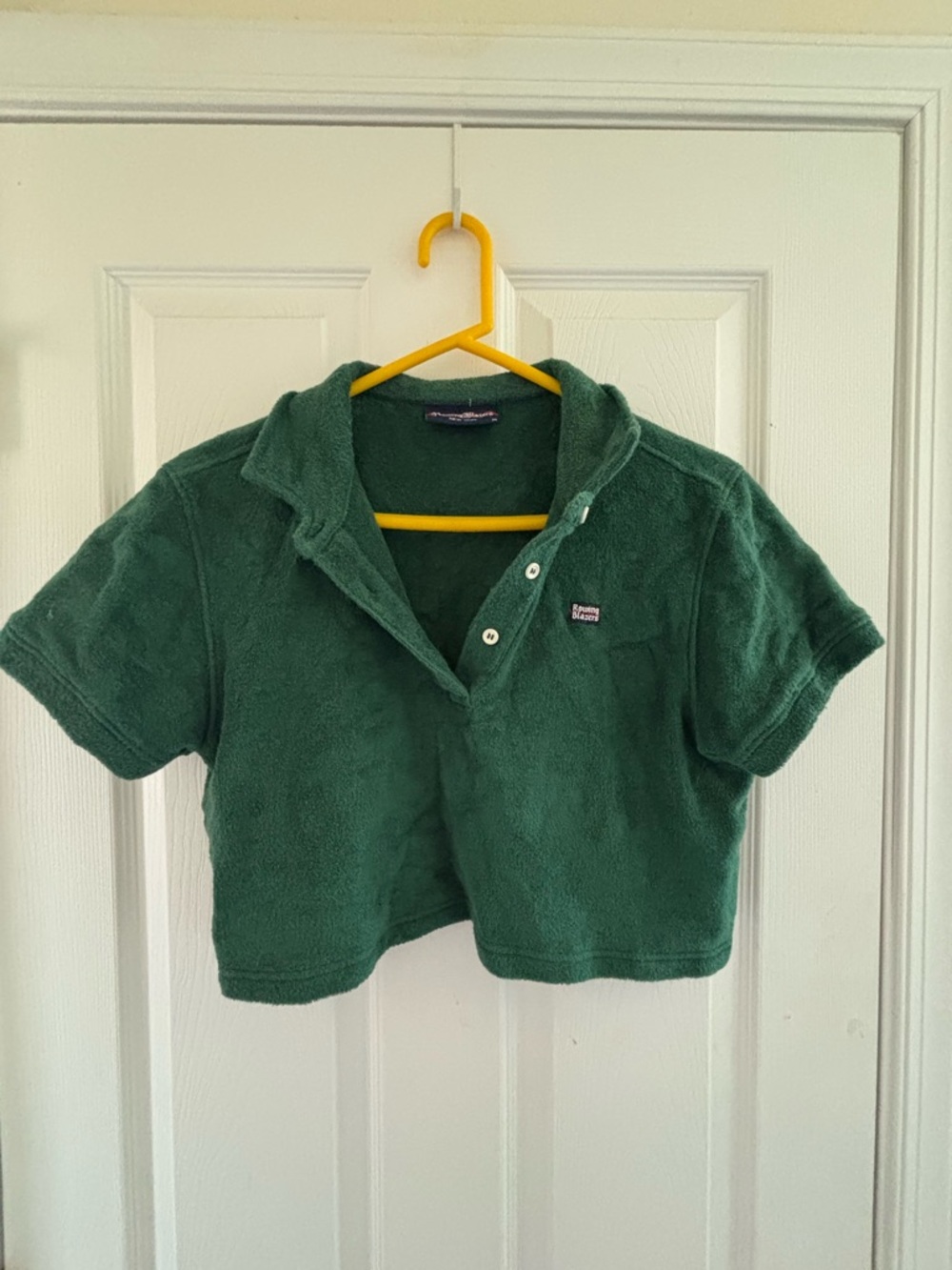 Rowing Blazers Short-Sleeve Green Terry Polo Top